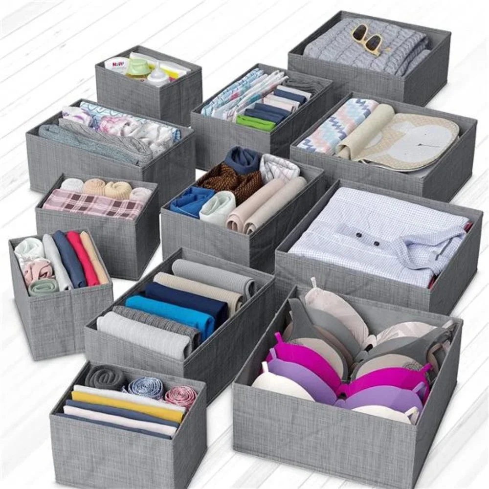 Drawer Organizer For Clothing (Set Of 12) - Closet Organizer and Storage Divider